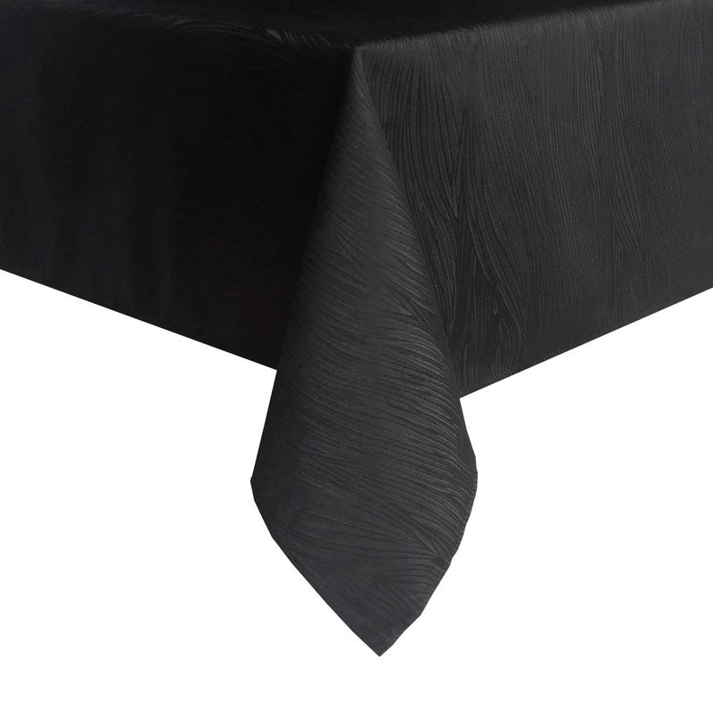 maxmill Jacquard Tablecloth Swirl Design Water Resistance Antiwrinkle Heavy Weight Soft Table Cloth for Buffet Banquet Parties Event Holiday Dinner Rectangle 60 x 84 Inch Black - Image 3